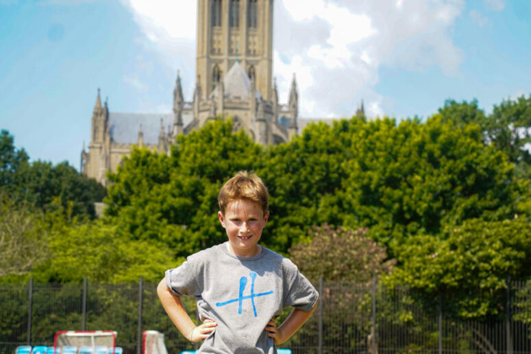 Children running at day camps for kids in the DMV